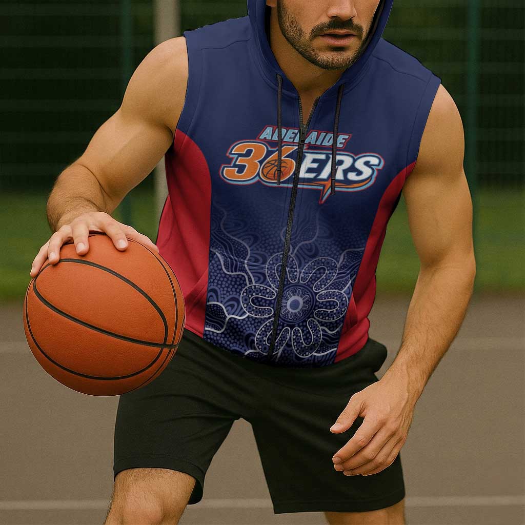 Basketball Custom Adelaide Sleeveless Zip Hoodie Simple Australian Dot Art LT9