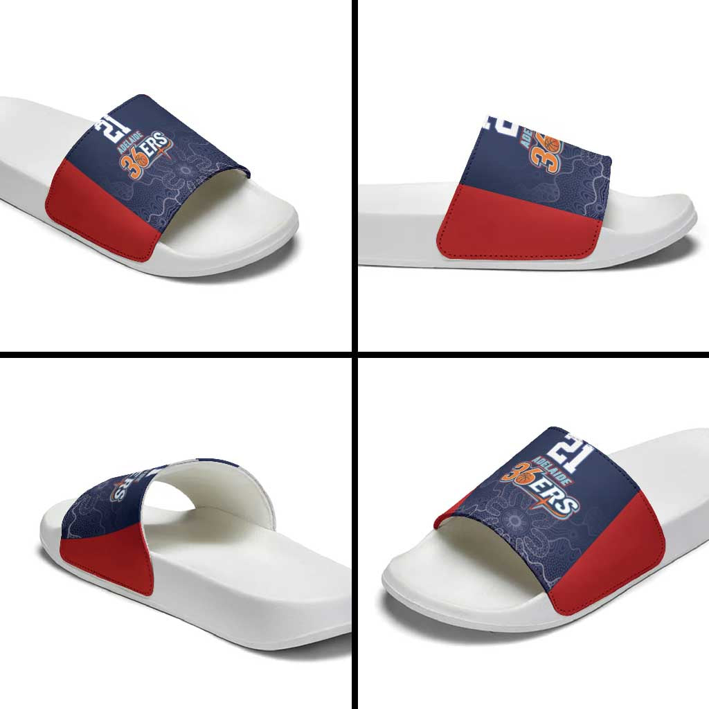 Basketball Custom Adelaide Slide Sandals Simple Australian Dot Art - Aussie Hoodie