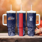 Basketball Custom Adelaide Tumbler With Handle Simple Australian Dot Art - Aussie Hoodie