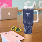 Basketball Custom Adelaide Tumbler With Handle Simple Australian Dot Art - Aussie Hoodie