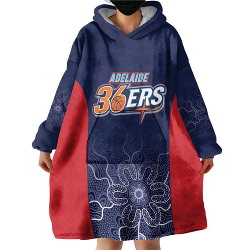Basketball Custom Adelaide Wearable Blanket Hoodie Simple Australian Dot Art - Aussie Hoodie