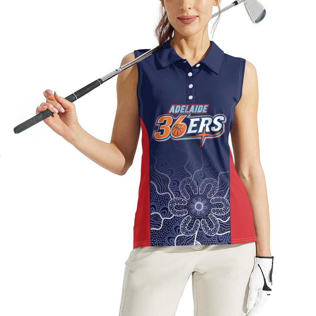 Basketball Custom Adelaide Women Sleeveless Polo Shirt Simple Australian Dot Art - Aussie Hoodie