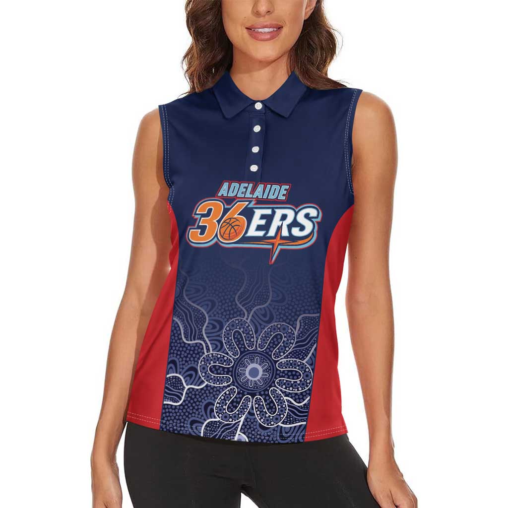 Basketball Custom Adelaide Women Sleeveless Polo Shirt Simple Australian Dot Art - Aussie Hoodie