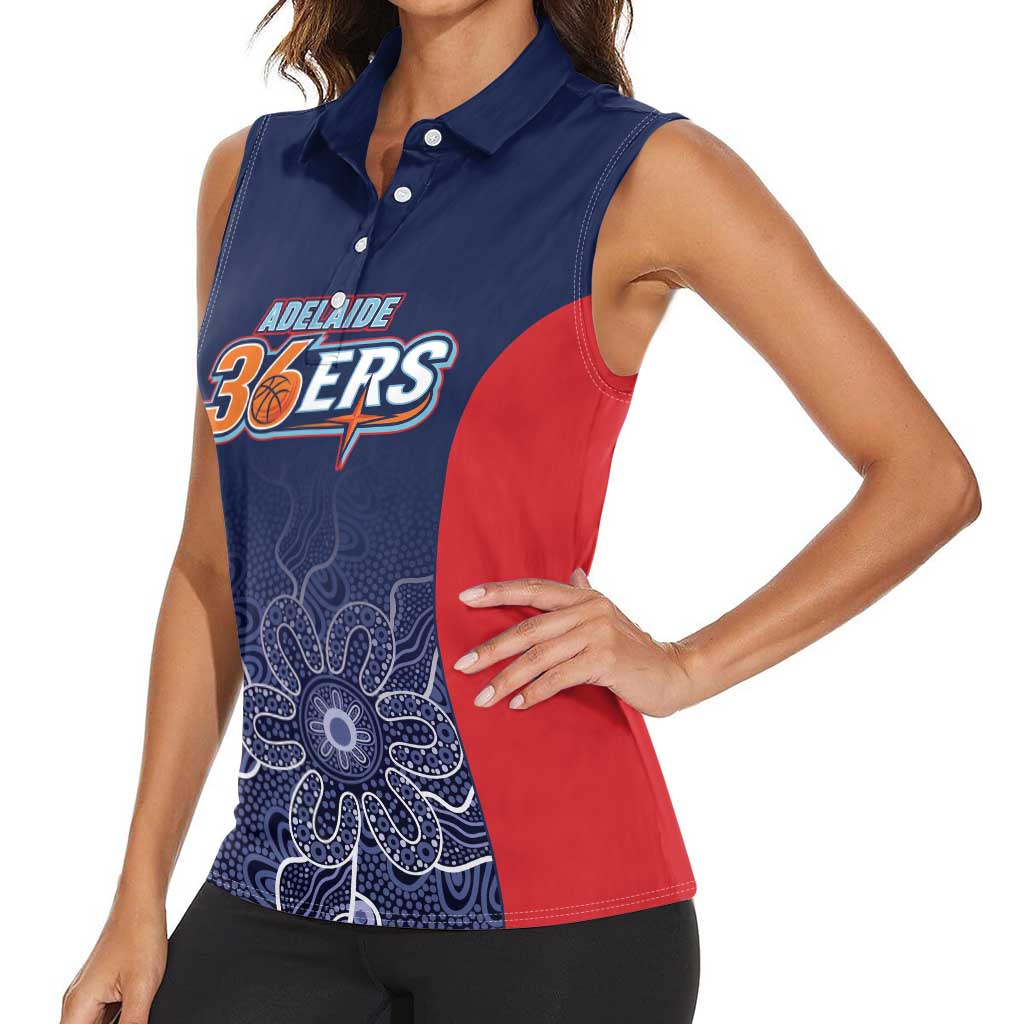 Basketball Custom Adelaide Women Sleeveless Polo Shirt Simple Australian Dot Art - Aussie Hoodie