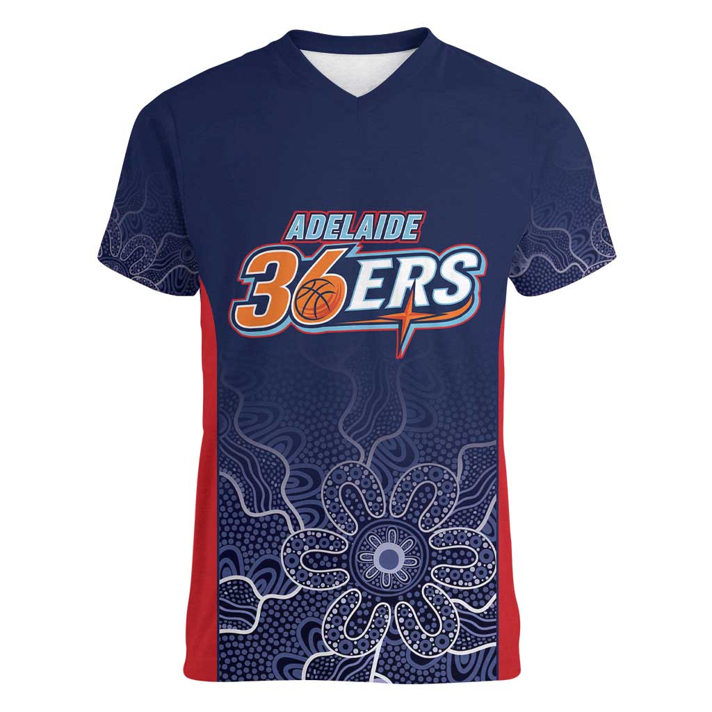 Basketball Custom Adelaide Women V-Neck T-Shirt Simple Australian Dot Art - Aussie Hoodie