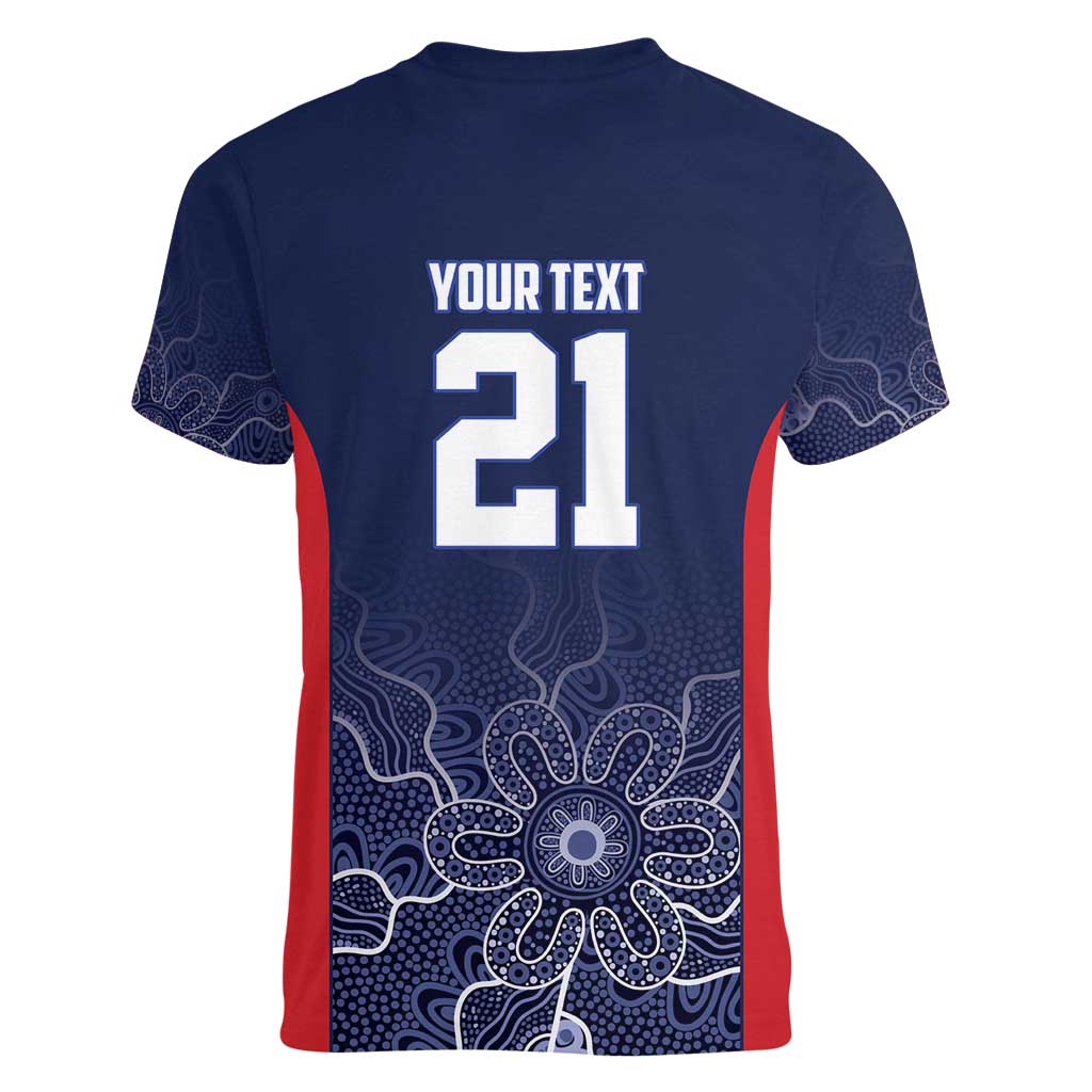 Basketball Custom Adelaide Women V-Neck T-Shirt Simple Australian Dot Art - Aussie Hoodie