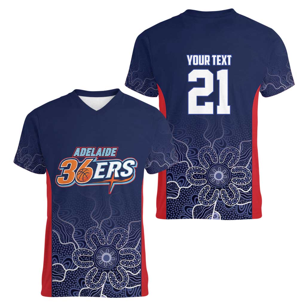 Basketball Custom Adelaide Women V-Neck T-Shirt Simple Australian Dot Art - Aussie Hoodie