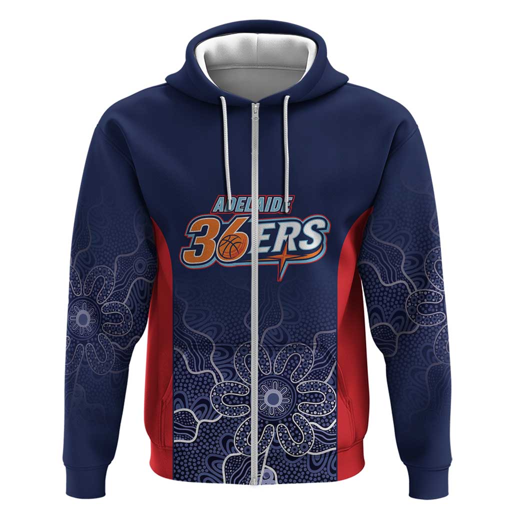 Basketball Custom Adelaide Zip Hoodie Simple Australian Dot Art - Aussie Hoodie
