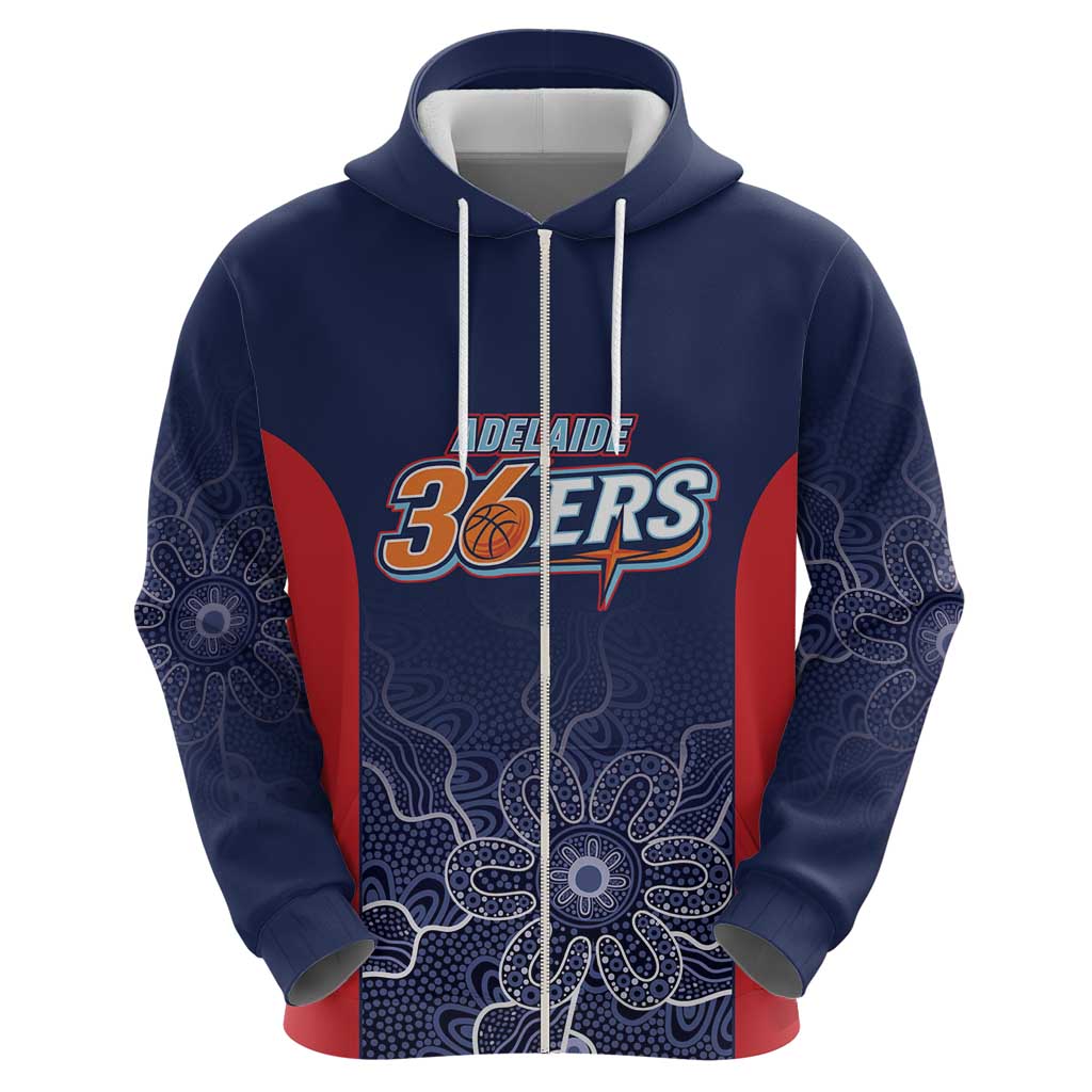 Basketball Custom Adelaide Zip Hoodie Simple Australian Dot Art - Aussie Hoodie