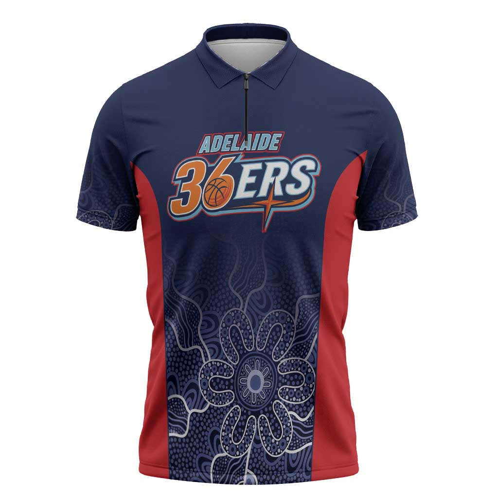 Basketball Custom Adelaide Zipper Polo Shirt Simple Australian Dot Art - Aussie Hoodie