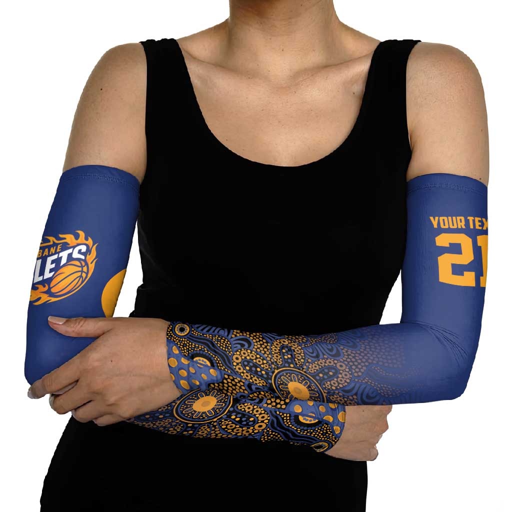 Basketball Custom Brisbane Arm Sleeves Simple Australian Dot Art - Aussie Hoodie