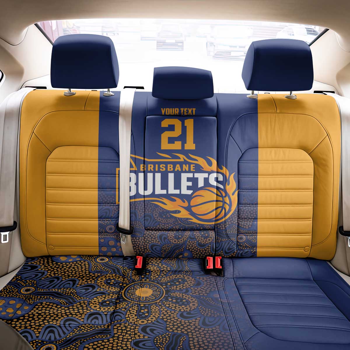 Basketball Custom Brisbane Back Car Seat Cover Simple Australian Dot Art - Aussie Hoodie