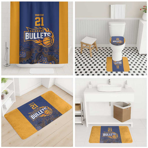 Basketball Custom Brisbane Bathroom Set Simple Australian Dot Art - Aussie Hoodie