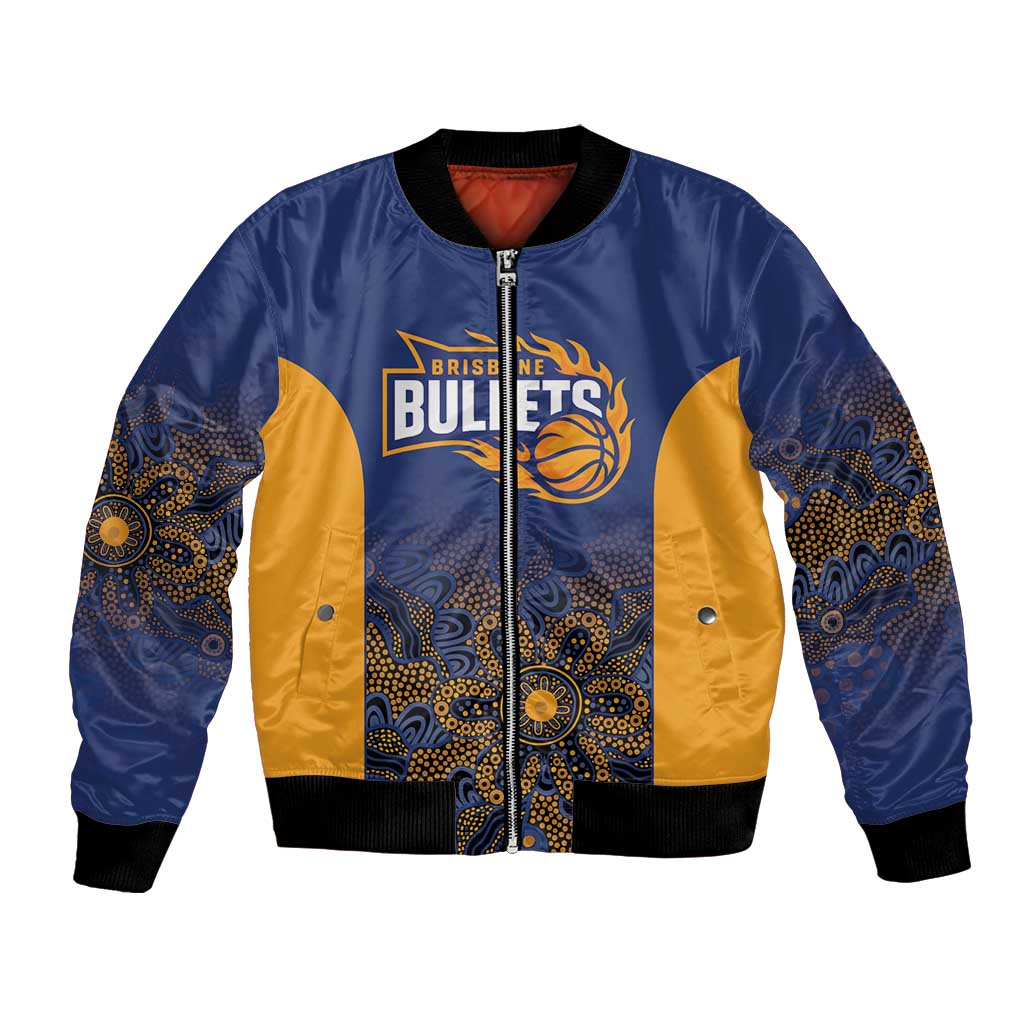 Basketball Custom Brisbane Bomber Jacket Simple Australian Dot Art - Aussie Hoodie