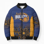 Basketball Custom Brisbane Bomber Puffer Jacket Simple Australian Dot Art - Aussie Hoodie