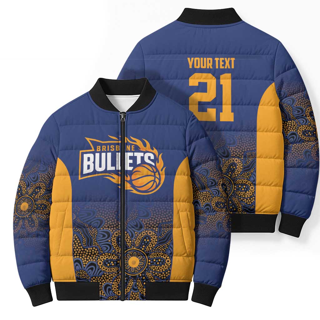 Basketball Custom Brisbane Bomber Puffer Jacket Simple Australian Dot Art - Aussie Hoodie