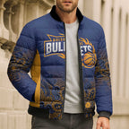 Basketball Custom Brisbane Bomber Puffer Jacket Simple Australian Dot Art - Aussie Hoodie