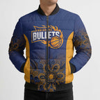 Basketball Custom Brisbane Bomber Puffer Jacket Simple Australian Dot Art - Aussie Hoodie
