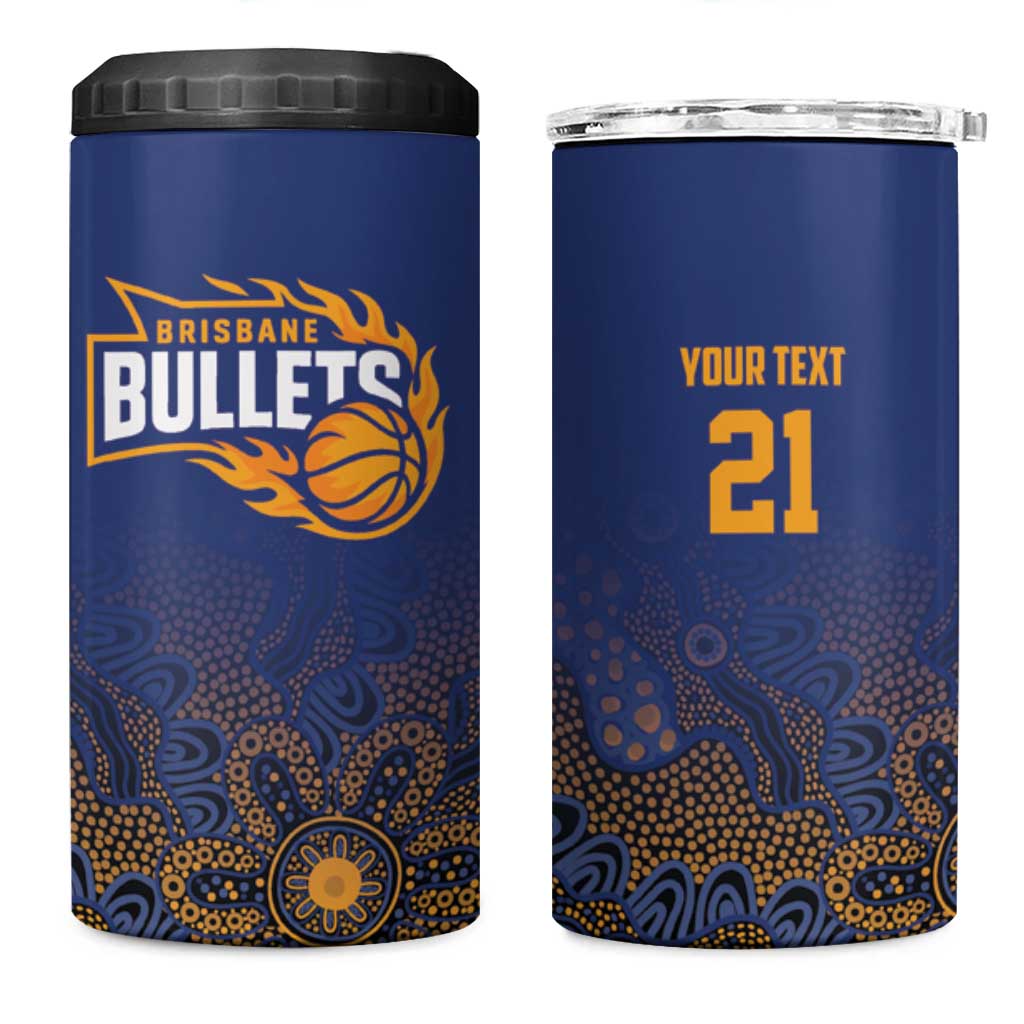 Basketball Custom Brisbane 4 in 1 Can Cooler Tumbler Simple Australian Dot Art - Aussie Hoodie