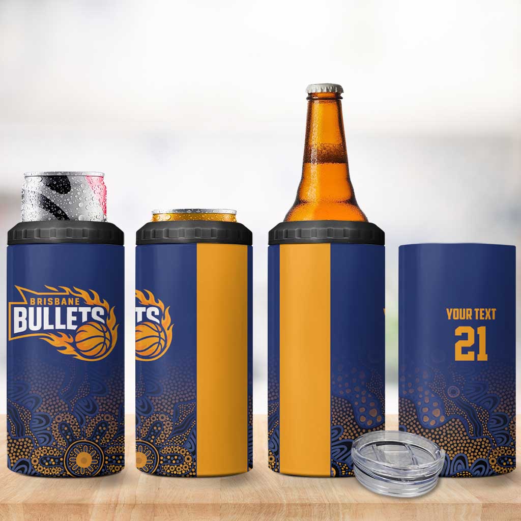 Basketball Custom Brisbane 4 in 1 Can Cooler Tumbler Simple Australian Dot Art - Aussie Hoodie