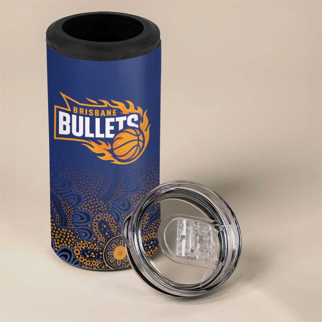 Basketball Custom Brisbane 4 in 1 Can Cooler Tumbler Simple Australian Dot Art - Aussie Hoodie
