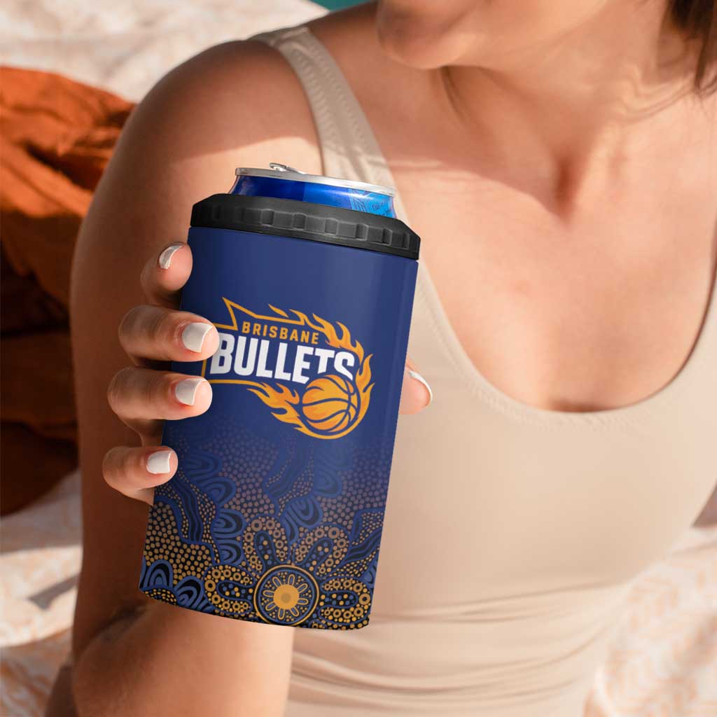 Basketball Custom Brisbane 4 in 1 Can Cooler Tumbler Simple Australian Dot Art - Aussie Hoodie