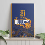 Basketball Custom Brisbane Canvas Wall Art Simple Australian Dot Art - Aussie Hoodie