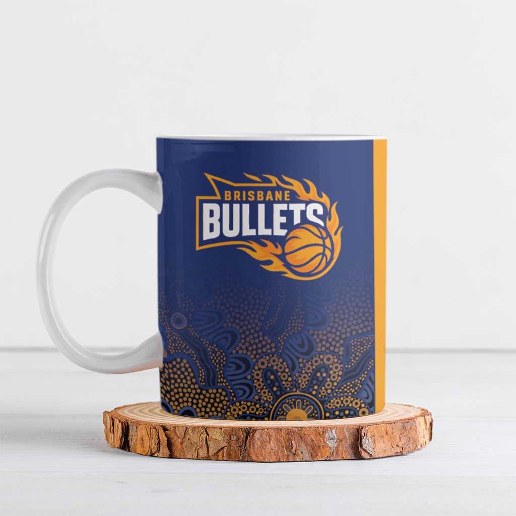 Basketball Custom Brisbane Ceramic Mug Simple Australian Dot Art - Aussie Hoodie
