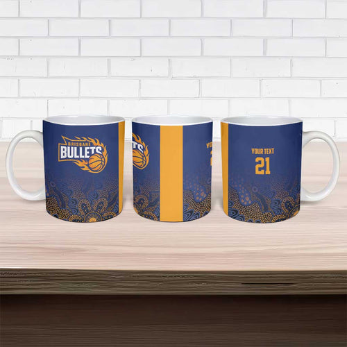 Basketball Custom Brisbane Ceramic Mug Simple Australian Dot Art - Aussie Hoodie