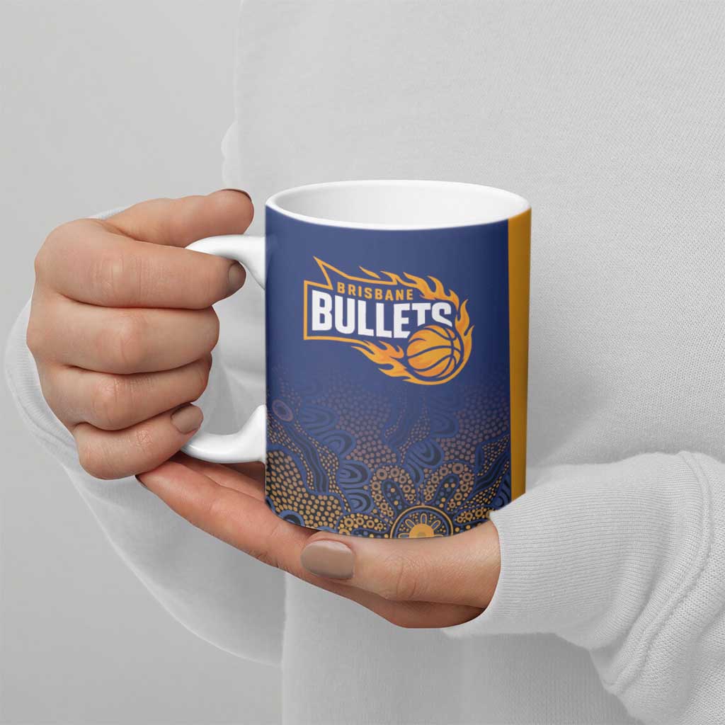 Basketball Custom Brisbane Ceramic Mug Simple Australian Dot Art - Aussie Hoodie