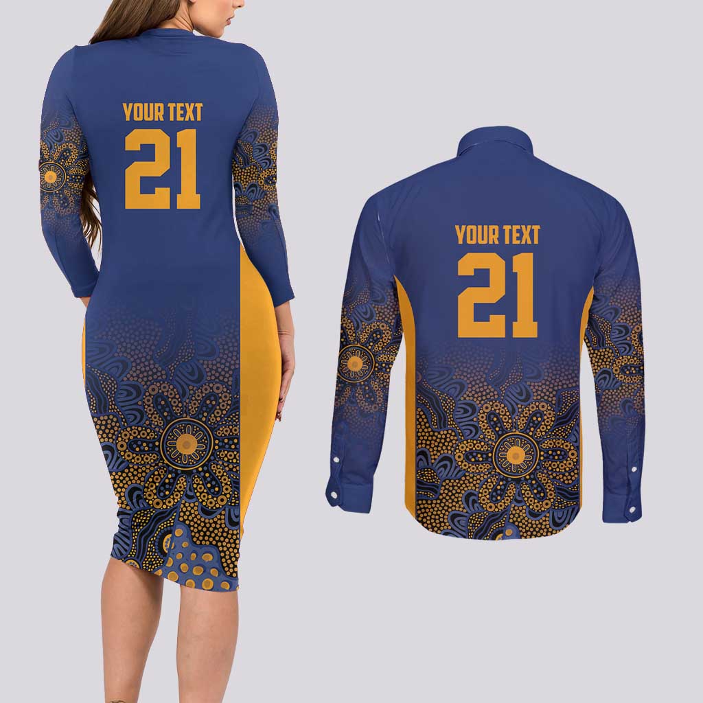 Basketball Custom Brisbane Couples Matching Long Sleeve Bodycon Dress and Long Sleeve Button Shirt Simple Australian Dot Art - Aussie Hoodie