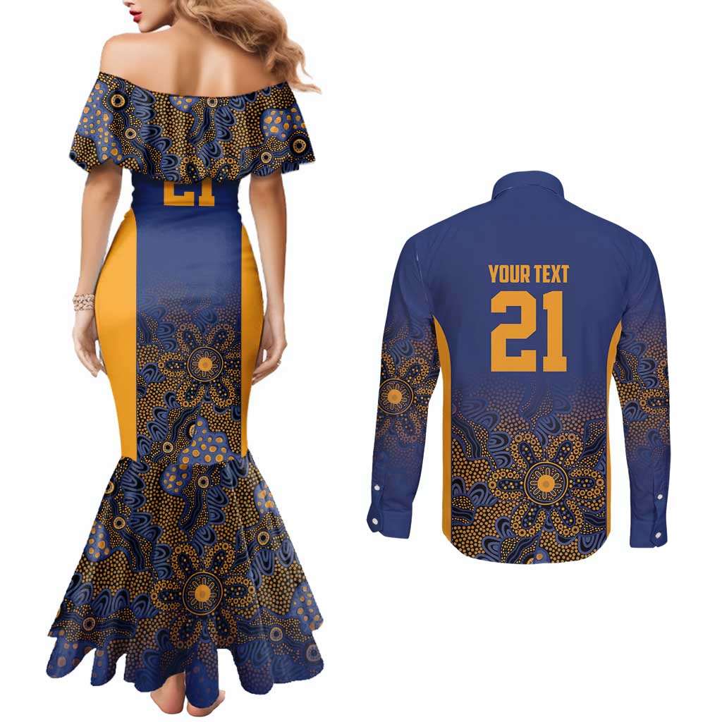 Basketball Custom Brisbane Couples Matching Mermaid Dress and Long Sleeve Button Shirt Simple Australian Dot Art - Aussie Hoodie