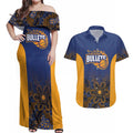Basketball Custom Brisbane Couples Matching Off Shoulder Maxi Dress and Hawaiian Shirt Simple Australian Dot Art - Aussie Hoodie