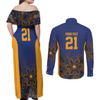 Basketball Custom Brisbane Couples Matching Off Shoulder Maxi Dress and Long Sleeve Button Shirt Simple Australian Dot Art - Aussie Hoodie