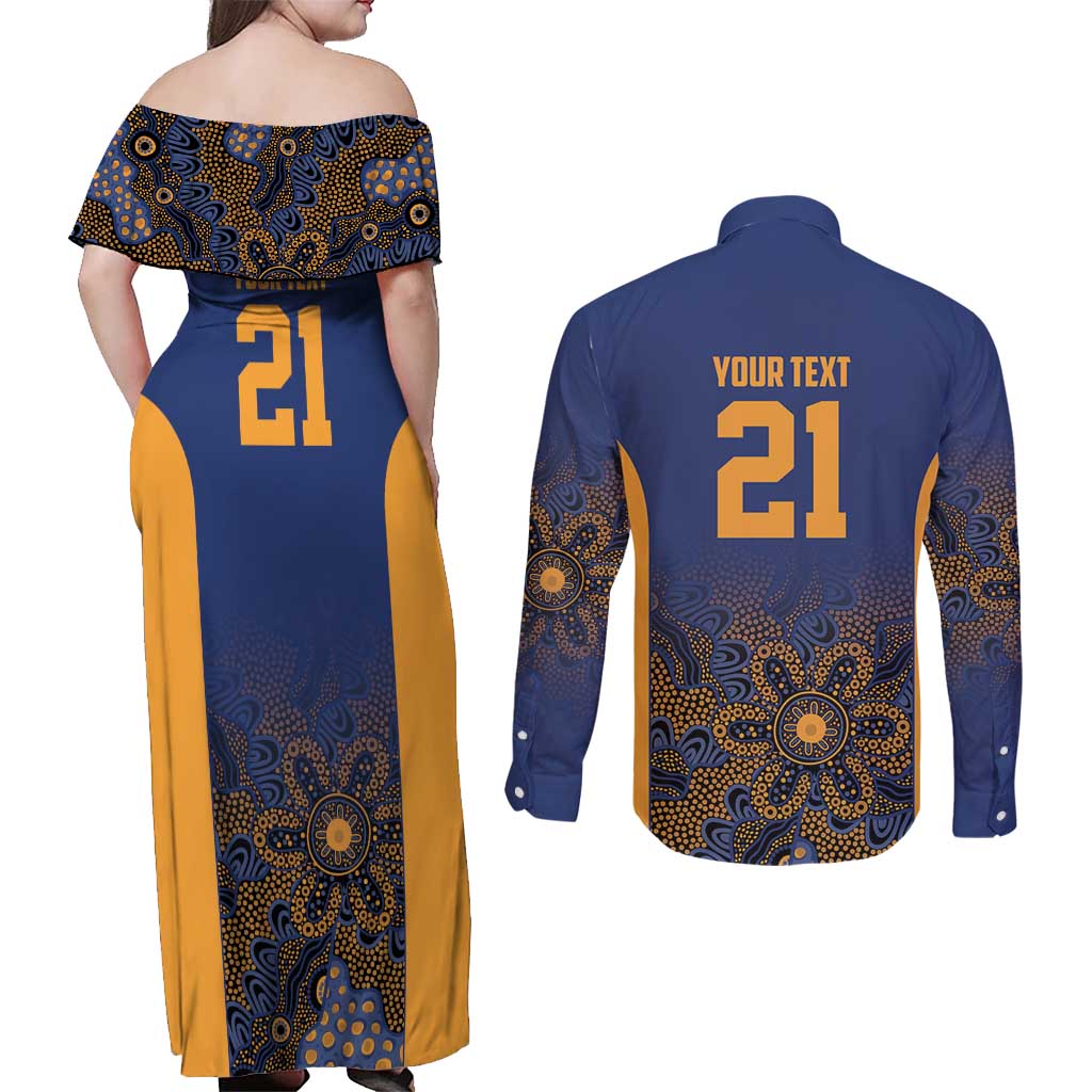 Basketball Custom Brisbane Couples Matching Off Shoulder Maxi Dress and Long Sleeve Button Shirt Simple Australian Dot Art - Aussie Hoodie