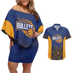 Basketball Custom Brisbane Couples Matching Off Shoulder Short Dress and Hawaiian Shirt Simple Australian Dot Art - Aussie Hoodie