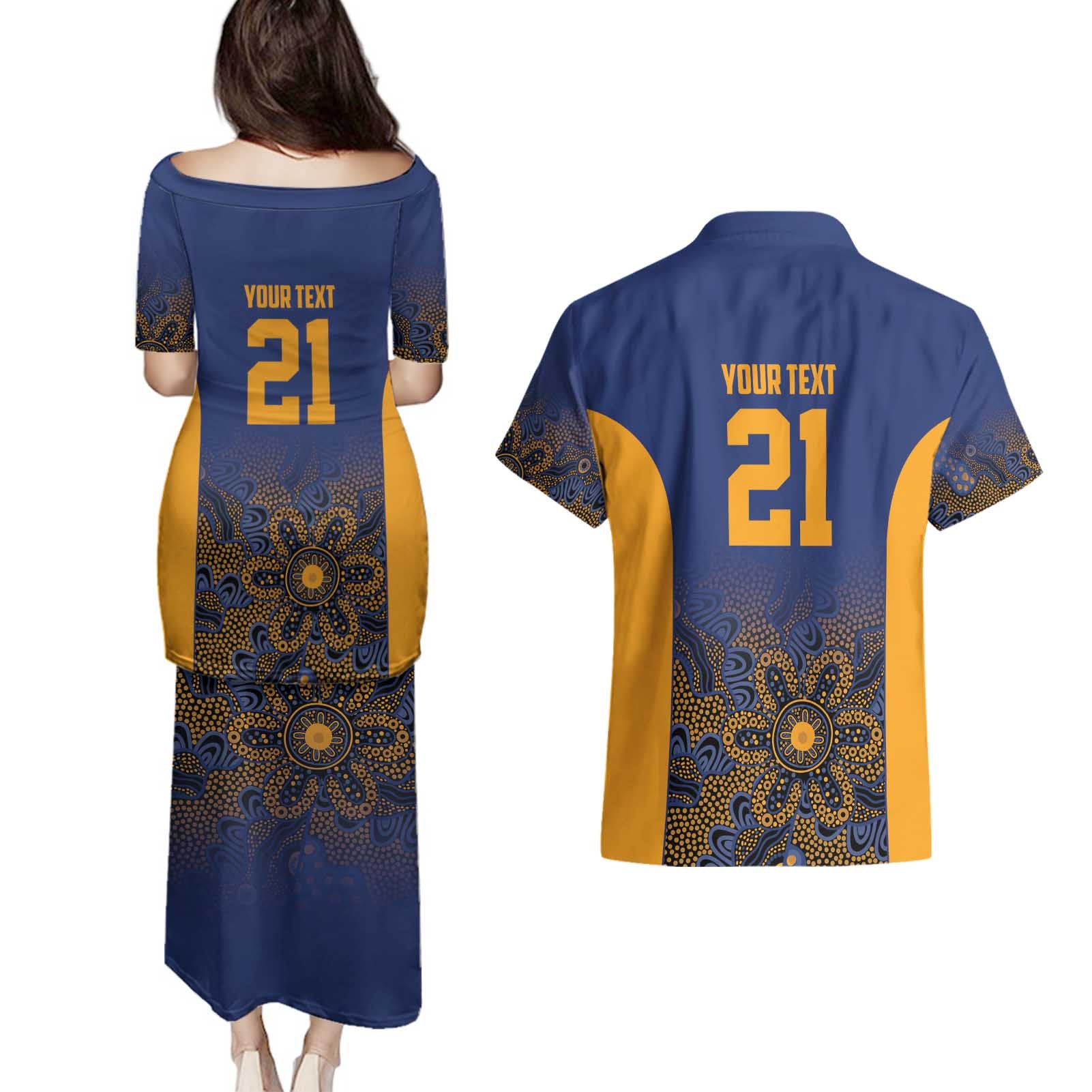 Basketball Custom Brisbane Couples Matching Puletasi and Hawaiian Shirt Simple Australian Dot Art - Aussie Hoodie
