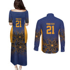 Basketball Custom Brisbane Couples Matching Puletasi and Long Sleeve Button Shirt Simple Australian Dot Art - Aussie Hoodie