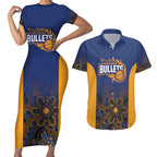 Basketball Custom Brisbane Couples Matching Short Sleeve Bodycon Dress and Hawaiian Shirt Simple Australian Dot Art - Aussie Hoodie