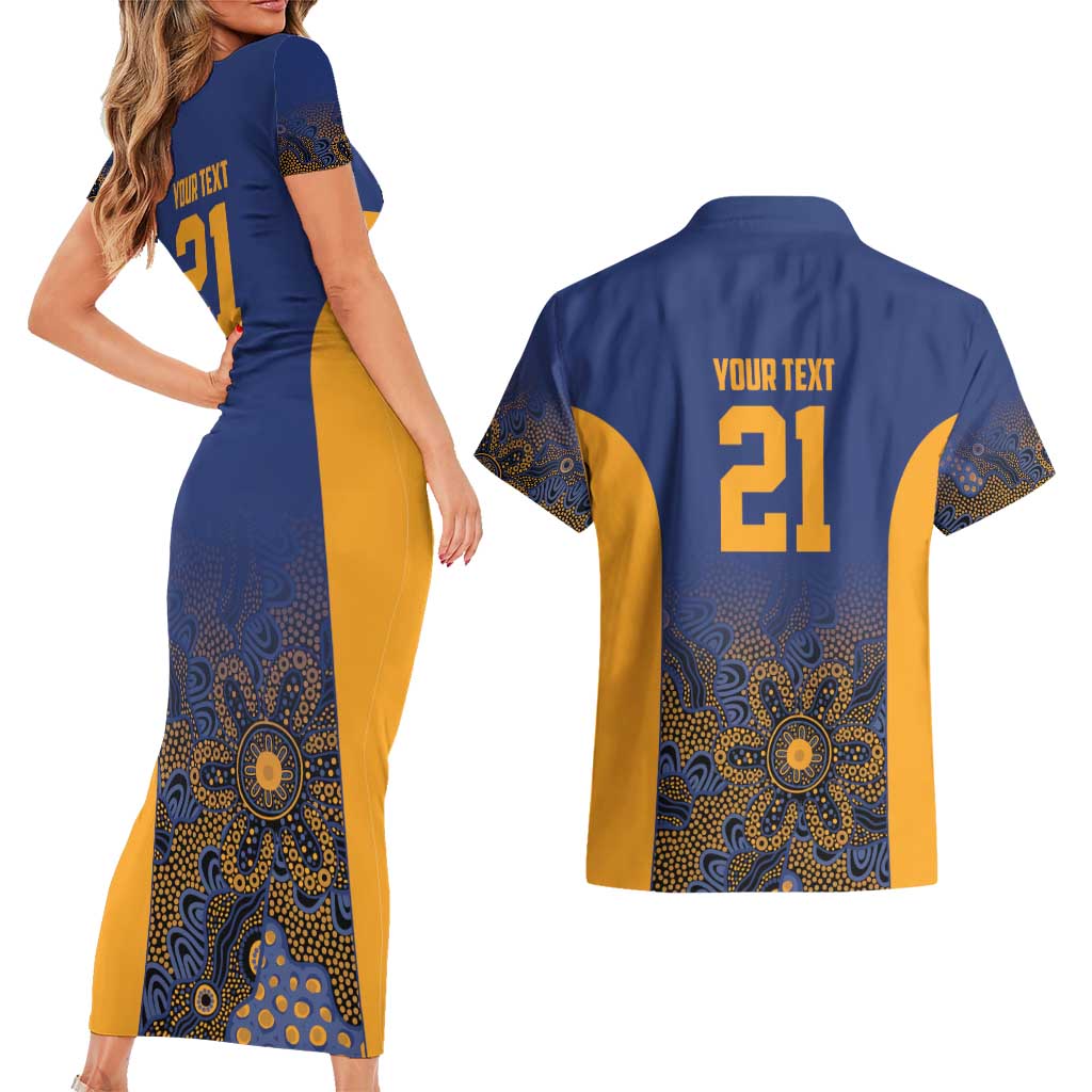Basketball Custom Brisbane Couples Matching Short Sleeve Bodycon Dress and Hawaiian Shirt Simple Australian Dot Art - Aussie Hoodie