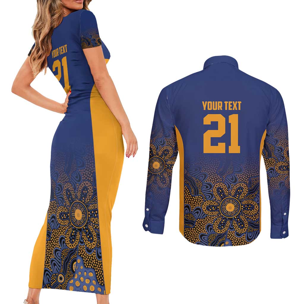Basketball Custom Brisbane Couples Matching Short Sleeve Bodycon Dress and Long Sleeve Button Shirt Simple Australian Dot Art - Aussie Hoodie