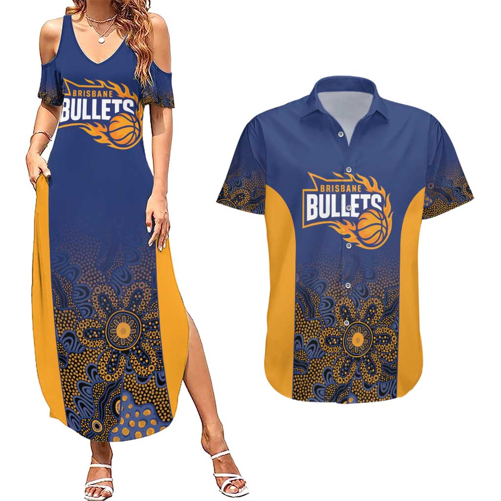Basketball Custom Brisbane Couples Matching Summer Maxi Dress and Hawaiian Shirt Simple Australian Dot Art - Aussie Hoodie