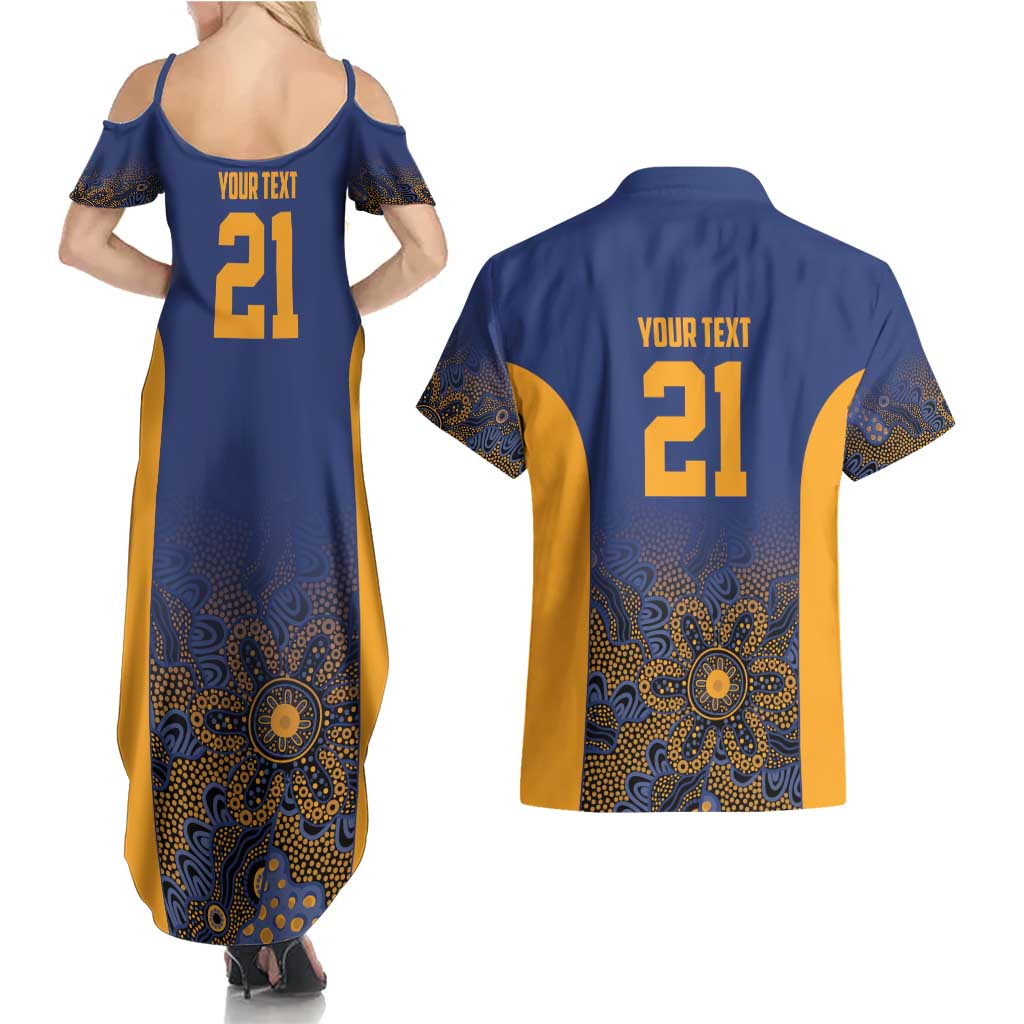 Basketball Custom Brisbane Couples Matching Summer Maxi Dress and Hawaiian Shirt Simple Australian Dot Art - Aussie Hoodie