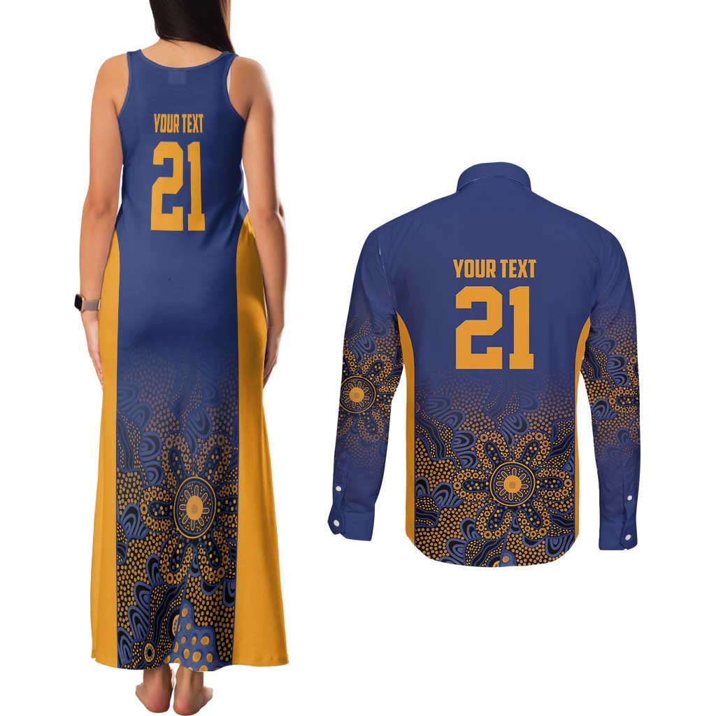 Basketball Custom Brisbane Couples Matching Tank Maxi Dress and Long Sleeve Button Shirt Simple Australian Dot Art - Aussie Hoodie