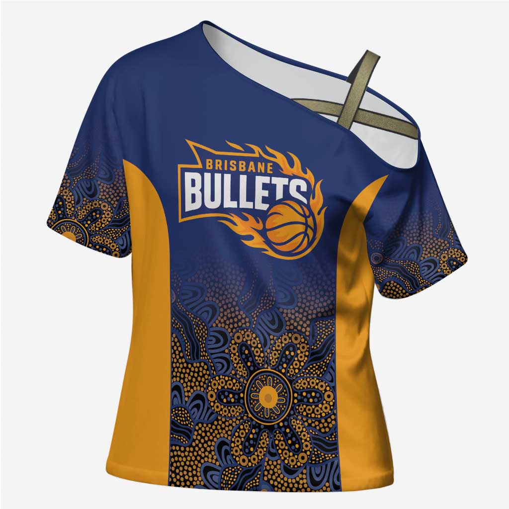 Basketball Custom Brisbane Cross Shoulder Shirt Simple Australian Dot Art - Aussie Hoodie