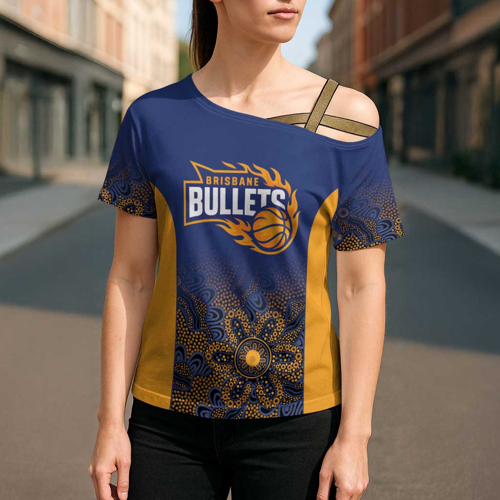 Basketball Custom Brisbane Cross Shoulder Shirt Simple Australian Dot Art - Aussie Hoodie