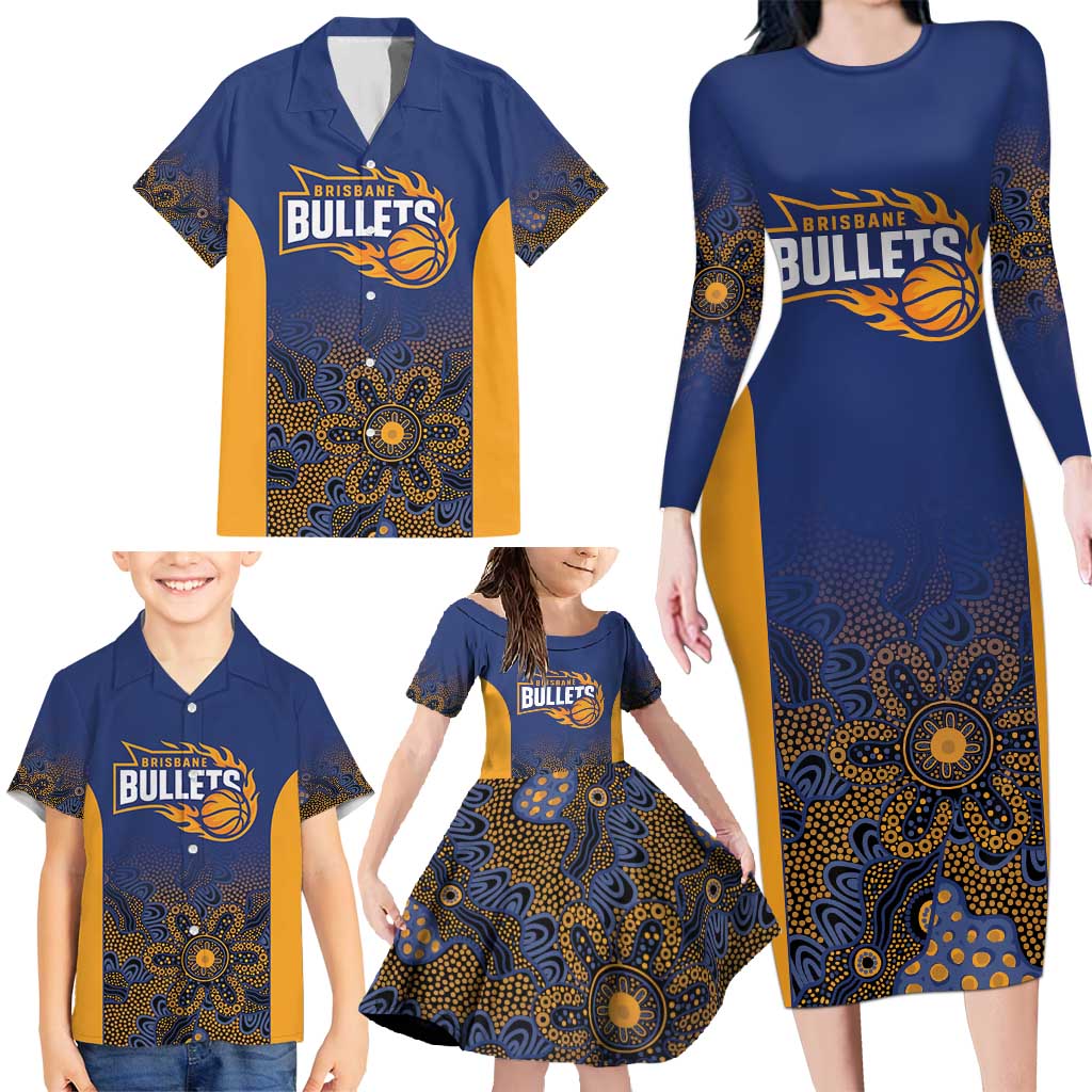 Basketball Custom Brisbane Family Matching Long Sleeve Bodycon Dress and Hawaiian Shirt Simple Australian Dot Art - Aussie Hoodie