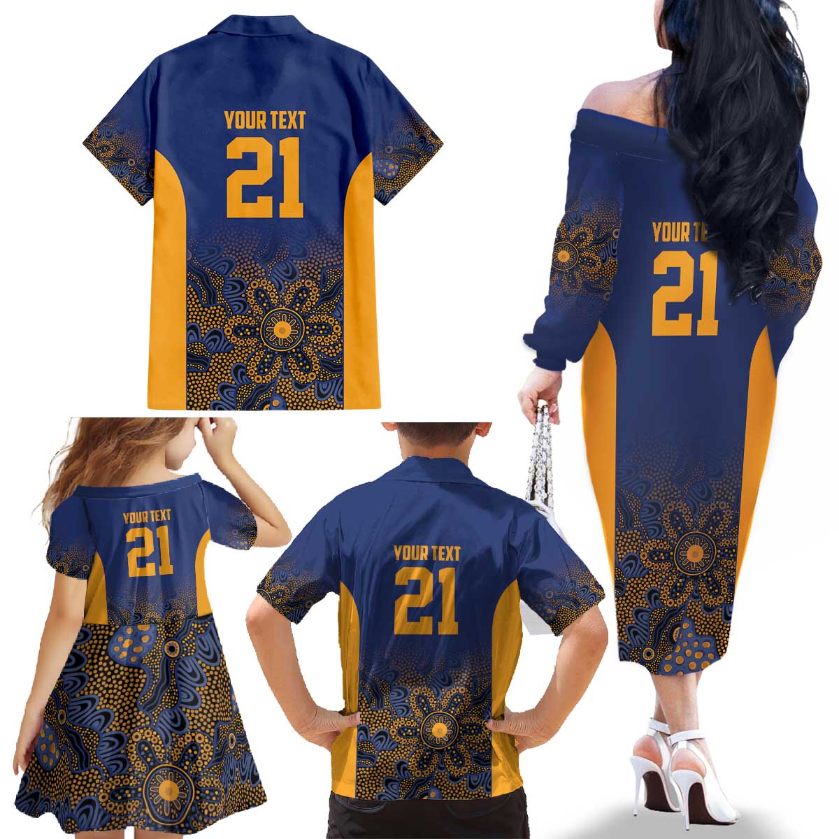 Basketball Custom Brisbane Family Matching Off The Shoulder Long Sleeve Dress and Hawaiian Shirt Simple Australian Dot Art - Aussie Hoodie