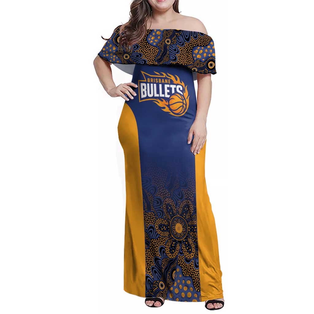 Basketball Custom Brisbane Family Matching Off Shoulder Maxi Dress and Hawaiian Shirt Simple Australian Dot Art - Aussie Hoodie