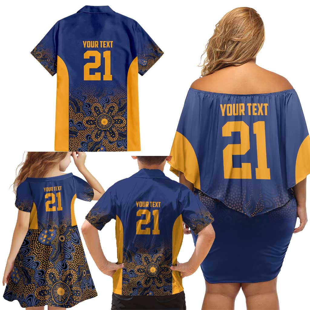 Basketball Custom Brisbane Family Matching Off Shoulder Short Dress and Hawaiian Shirt Simple Australian Dot Art - Aussie Hoodie
